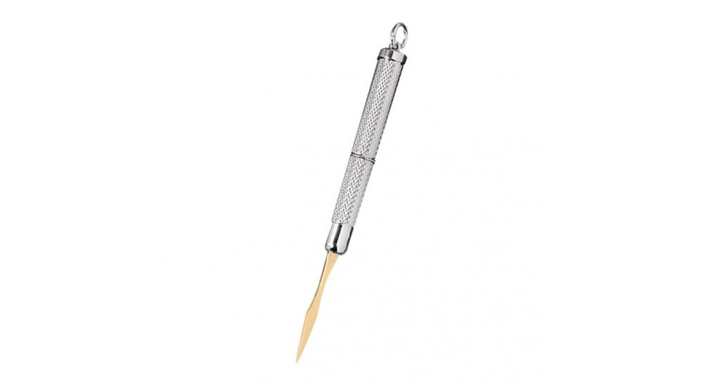 Hallmarked Silver Toothpick with 9 carat Gold blade 
