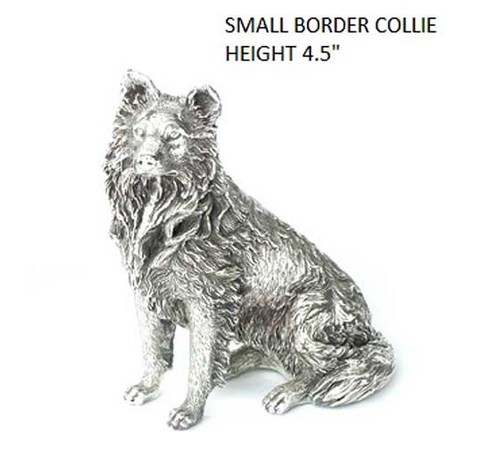 hallmarked silver border collie figure