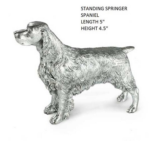 sterling silver model of a springer spaniel