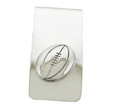 money clip hallmarked silver with a rugby motif