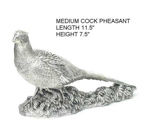 medium size silver model of a cock pheasant