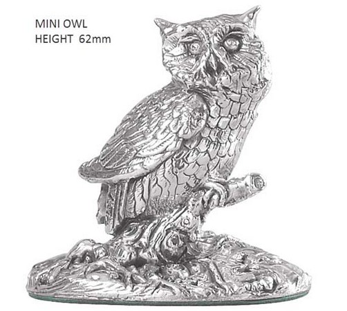 small hallmarked silver owl figure