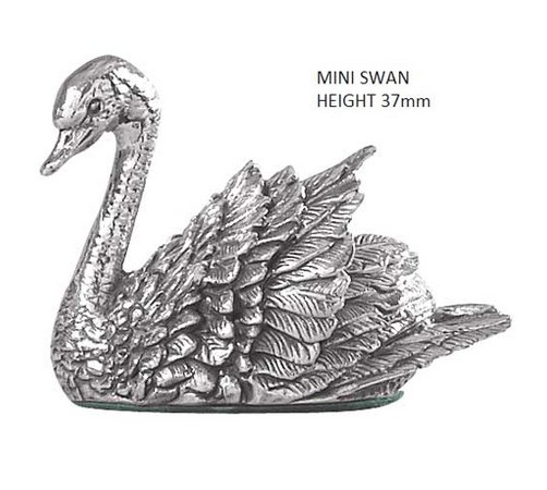 miniature silver model of a swan