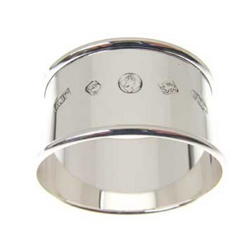 silver napkin ring with feature display hallmark