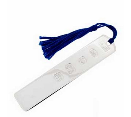 silver bookmark with feature hallmark. our best seller