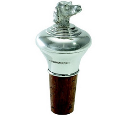 silver dogs head bottle stopper