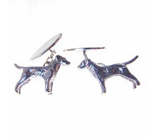 hallmarked silver pointer dog cufflinks