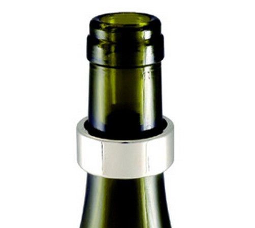 silver wine bottle drip collar