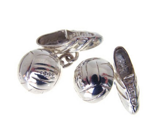 solid silver football and boot cufflinks