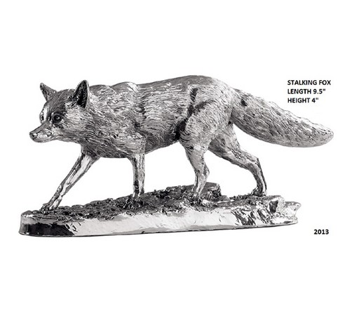 hallmarked silver stalking fox model