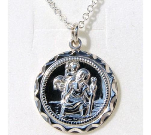 silver st christopher and chain 