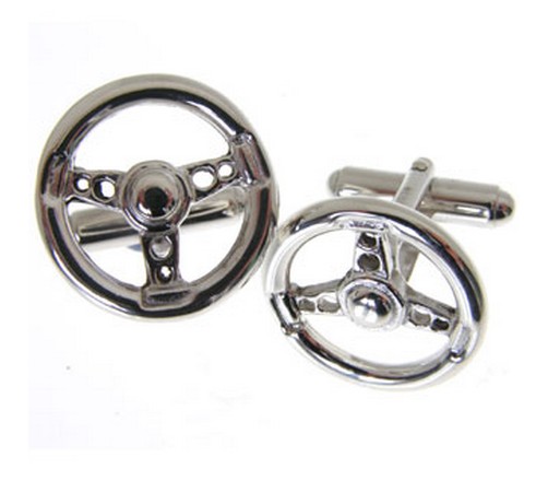 hallmarked silver steering wheel cufflinks
