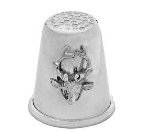 hallmarked silver thimble with stag motif
