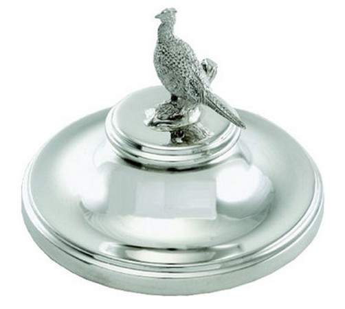 hallmarked silver paperweight with animal or bird figures