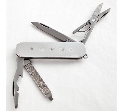 hallmarked silver pocket knife with scissors