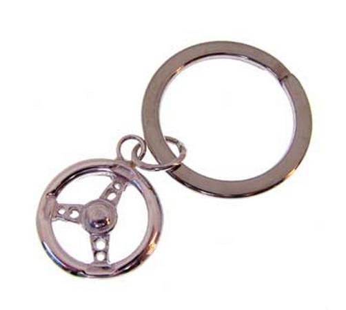 hallmarked silver steering wheel key ring 