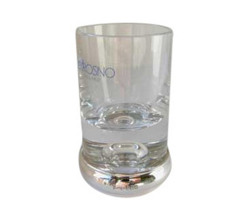 silver and glass vodka shot glass