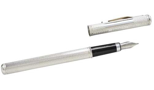 english made silver fountain pen from the pulse range