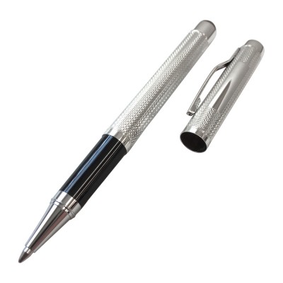 Hallmarked Sterling Silver Engine Turned Rollerball Pen