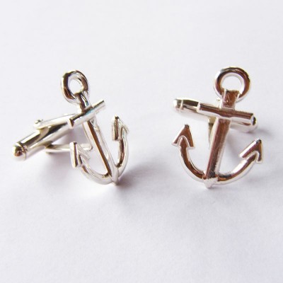 Sterling Hallmarked Silver Ships Anchor Cuff links