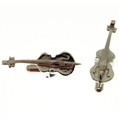 silver cufflinks are swivel style with the cello's connected to swivel style torpedo fittings
