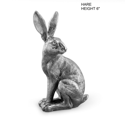 hallmarked sterling silver hare statuette figure