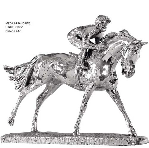 hallmarked silver model of a race horse. ascots favourite