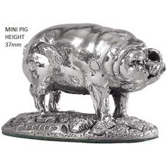 Miniature Hallmarked Silver Pig Model