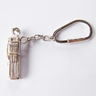 hallmarked 925 sterling silver golf themed key ring