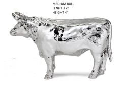 Hallmarked Silver Medium Size Bull Figurine
