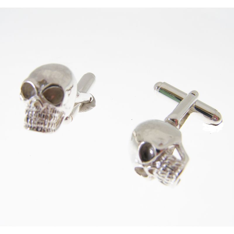 Hallmarked Solid 925 Sterling Silver Skull Cuff links