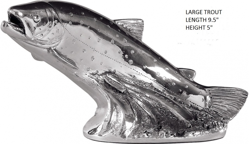 sterling hallmarked 925 silver statuette of a trout
