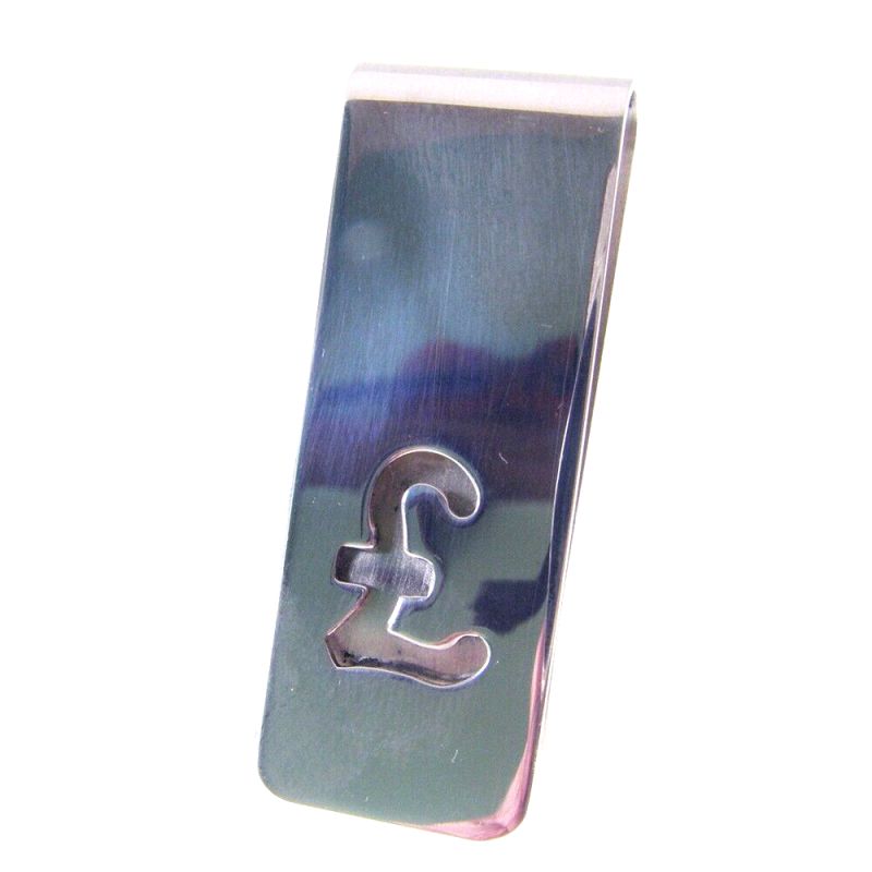 Hallmarked Silver Pound Sign Money Clip