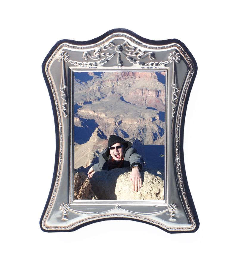 Victorian Repousee Silver Photo Frame for a 4.5 x 3 inch photo