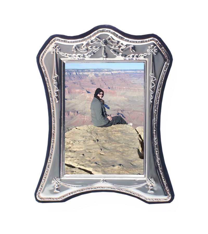 Victorian Repousee Silver Photo Frame for a 4.5 x 3 inch photo