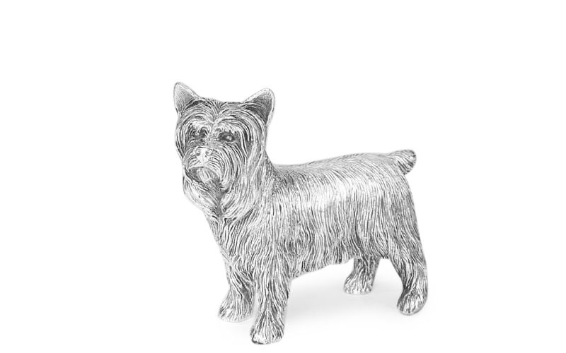 Hallmarked Sterling Silver model of a Yorkshire Terrier