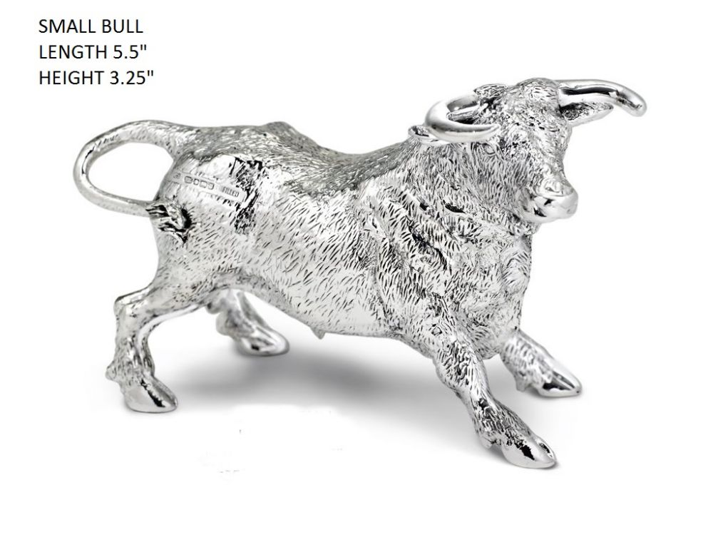 Hallmarked Silver Small Figurine of a Bull 