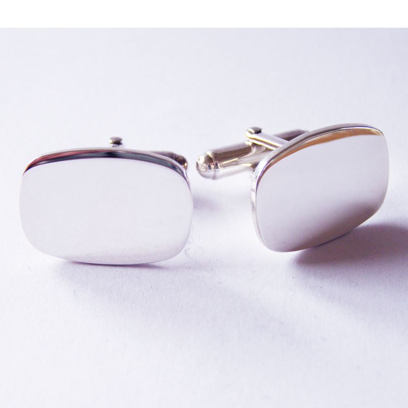 Sterling Silver Square Cuff links with full UK Hallmark