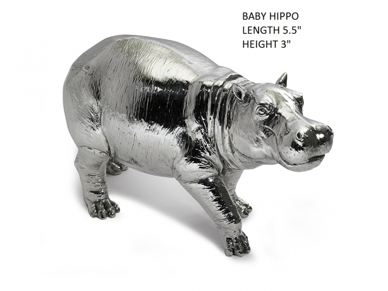 hallmarked sterling silver baby hippoptamus figurine