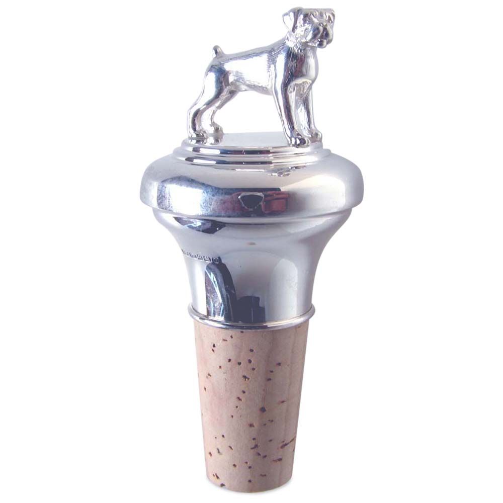 Hallmarked Silver Boxer Dog Cork Stopper