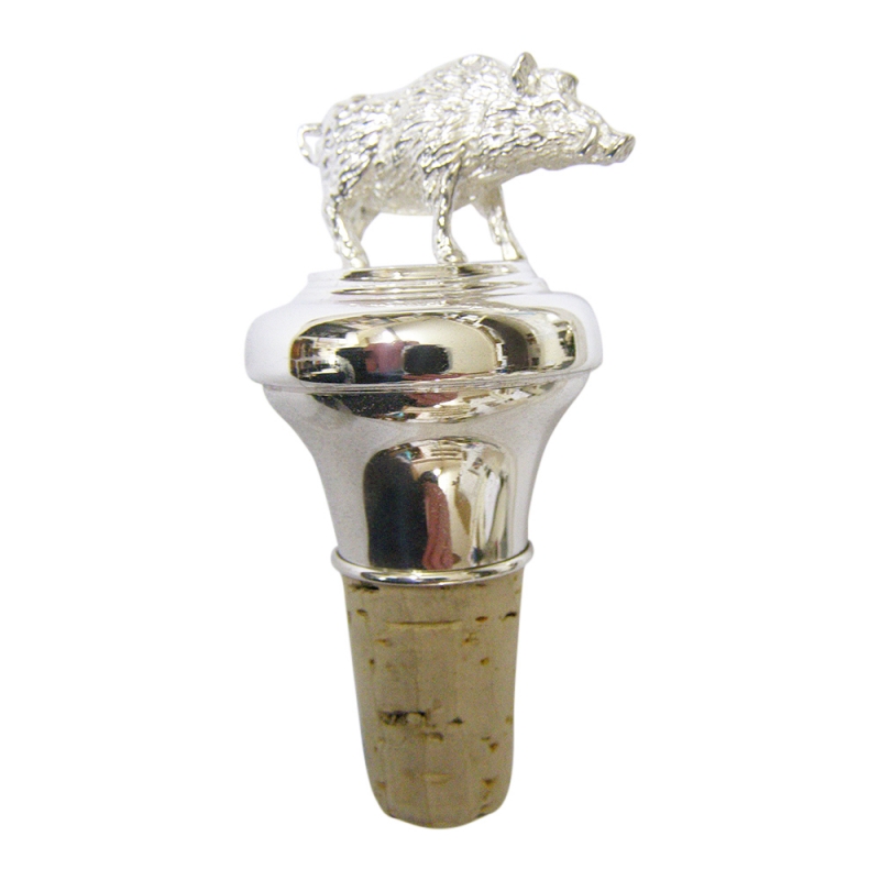 hallmarked sterling silver wild boar bottle stopper