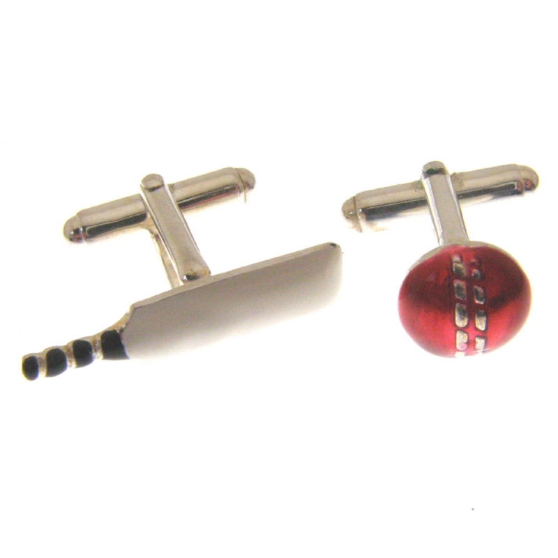 Sterling Hallmarked Silver Cricket Bat and Ball Cuff links