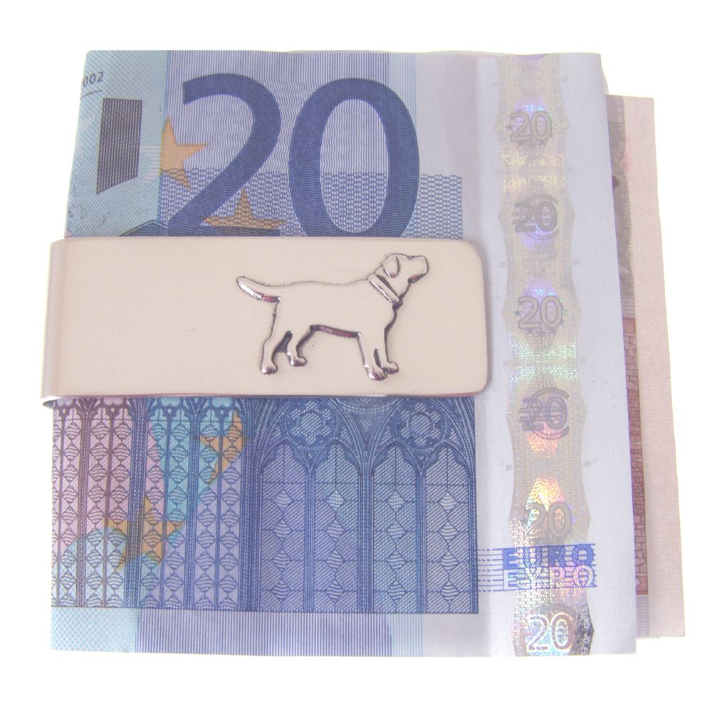 Solid Silver Dog Theme Money Clip