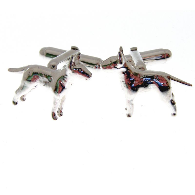 Hallmarked Silver English Bull Terrier Dog Cuff links