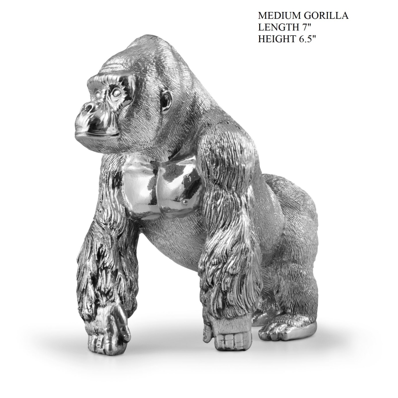 hallmarked 925 sterling silver statuette of a gorilla