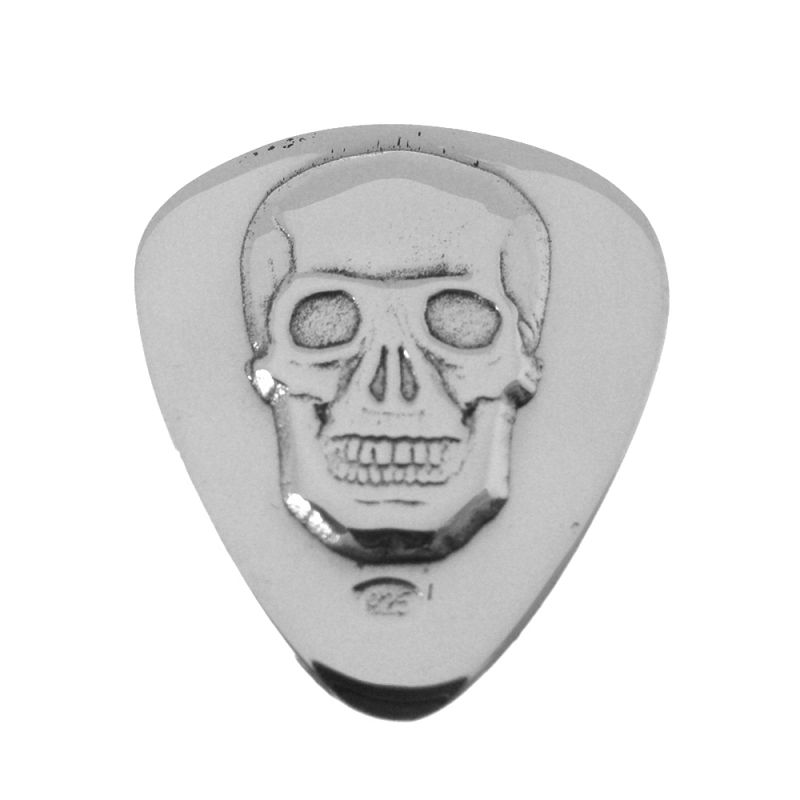 Hallmarked Sterling Silver Heavy Rock Skull Plectrum