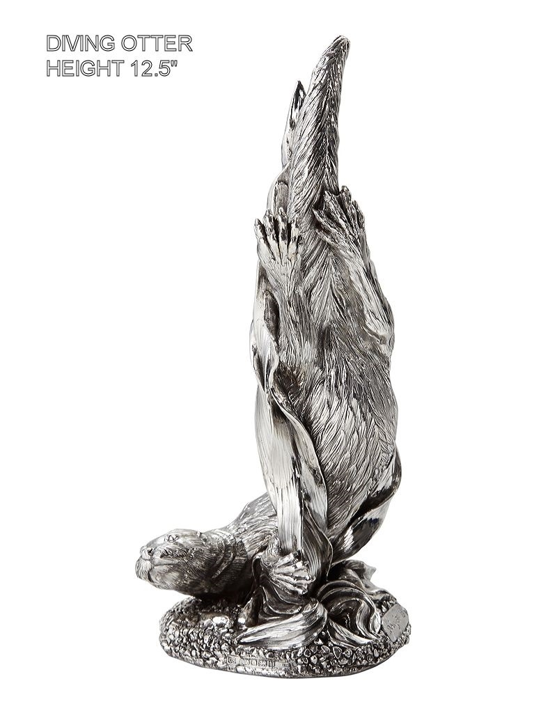 sterling hallmarked silver otter figurine model
