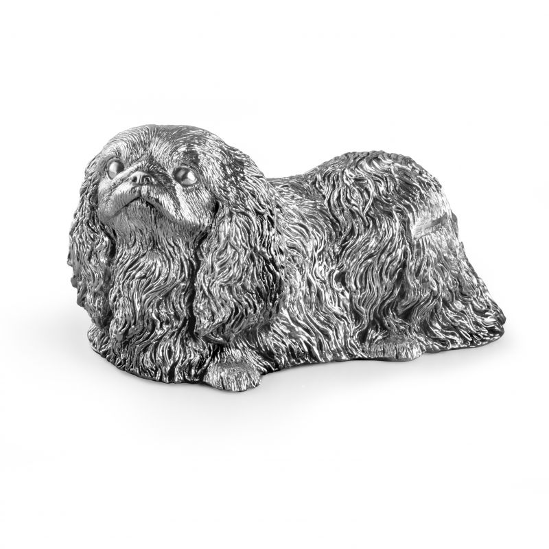 Hallmarked Silver Pekingese Dog Model, Statue or Figurine