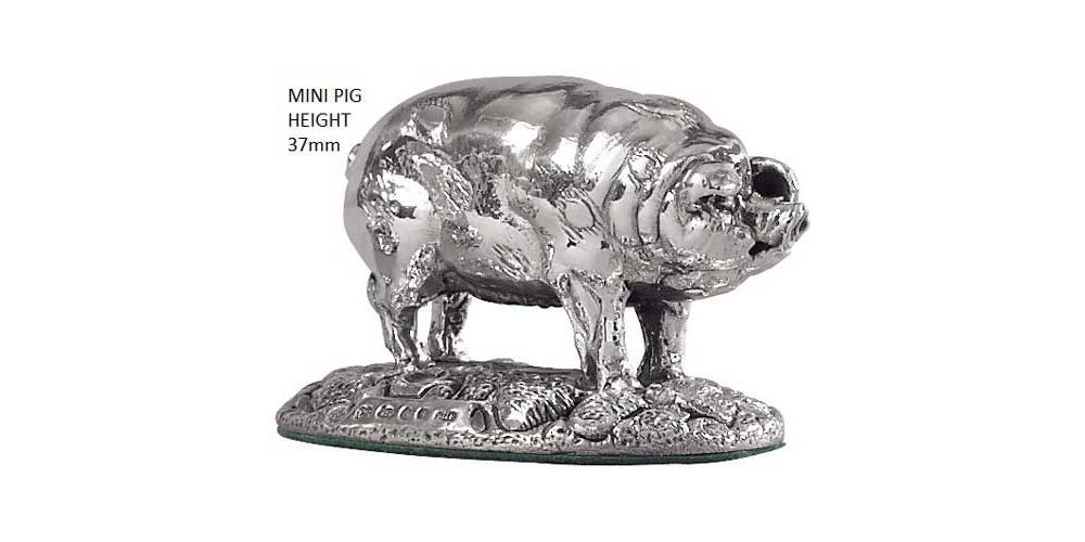 Miniature Hallmarked Silver Pig Model