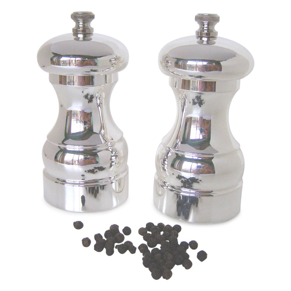 Silver Plated Pepper or Salt Grinders 10cm tall